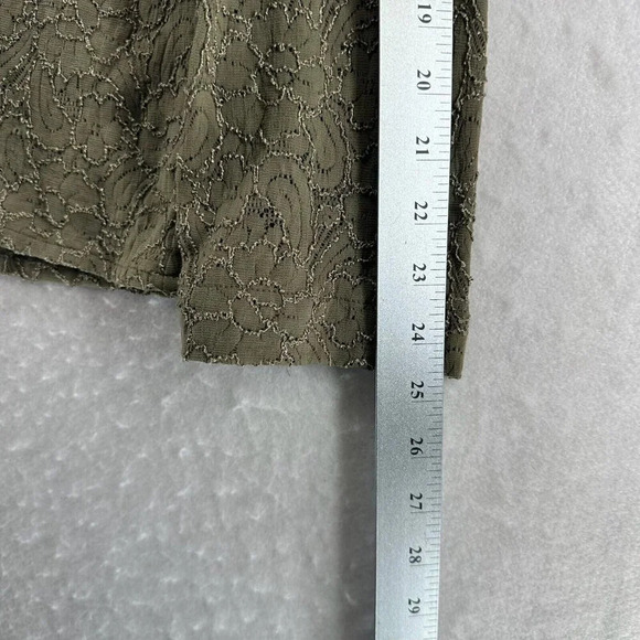 Tribal Top Womens Size M Floral Jacquard Shirt Button Front Long Sleeve Green - Picture 10 of 11